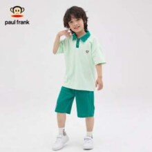 断码清仓！Paul Frank 大嘴猴 男女童短袖Polo衫套装 多色