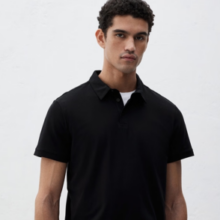H&M 男商务简约休闲修身Polo衫￥44.50