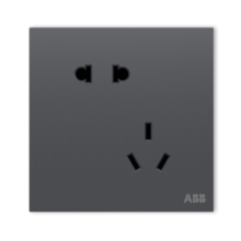 ABB墙壁插座 盈致系列 无边框灰色 86型电源 五孔10只装（预售款）