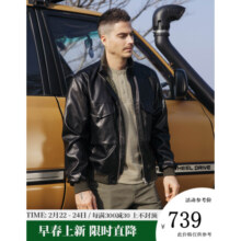 AKSERIES新复古回潮系列G-8短款外套皮夹克PU夹克男AK男装商场同款2104249 黑色 L