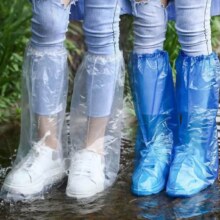 高筒一次性雨套雨天防水防滑塑料加厚耐磨蓝色  10双共20只
