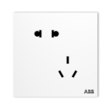 ABB 开关插座面板 盈致系列白色  无边框 86型电源 斜五孔插座