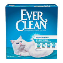 铂钻猫砂EverClean美国进口膨润土猫砂高效除臭持久抗菌清香低尘猫砂  25磅 （蓝白标）198元
