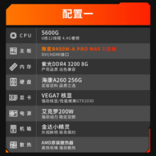 AMD 锐龙R5 5600GT/8600G/8700G 主机企业家用办公游戏台式电脑主机设计师电脑DIY组装机 配置一/5600GT/8G/256G