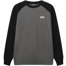 gxgjeans 男装长袖T恤宽松刺绣撞色插肩袖圆领上衣 灰色-1 175/L