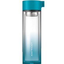 乐扣乐扣 星钻双层耐热玻璃水杯泡茶渐变色杯子男女 350ml LLG653
