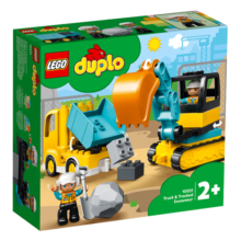 乐高（LEGO）积木拼装得宝10931 翻斗车和挖掘车大颗粒积木桌儿童玩具生日礼物