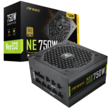 安钛克 Antec NE750金牌全模组/全日系电解电容/寿命更持久/支持风扇启停/双8pin电脑主机电源750W