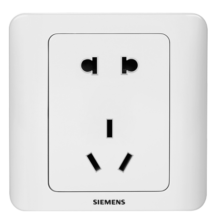 西门子（SIEMENS）开关插座  远景系列雅白10A五孔二三插墙壁大间距5孔斜五孔插座 单只装13.3元