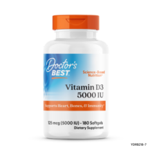 Doctor's best阳光活性维生素D3胶囊180粒男女成人孕妇补钙vd3