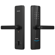 飞利浦（PHILIPS）执手款智能门锁指纹锁 家用防盗门密码锁C级锁芯APP智控电子门锁 DDL603E-曜石黑