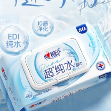 微信小程序、PLUS会员：心相印 EDI超纯水湿巾 80片*3包装 无香
