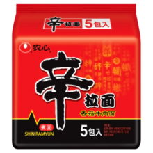 农心辛拉面牛肉面泡菜方便面  120g*5袋