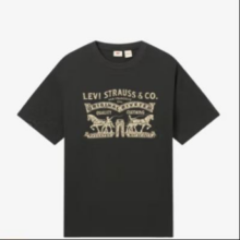 20点、再降价、plus会员：Levi's 李维斯 男士双马印花潮流休闲针织短袖T恤