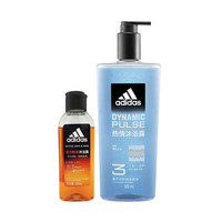 adidas 阿迪达斯 男士沐浴露 洗发水洁面三效合一清凉止痒 热情两件套700ml