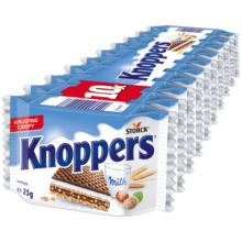 knoppers德国进口 优力享牛奶巧克力威化饼干250g10片 早餐代餐休闲零食