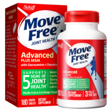 益节（Move Free）绿瓶 氨糖中老年成人维骨力氨糖软骨素钙片 氨基葡萄糖关节保健品 舒缓关节不适绿瓶180粒*2瓶