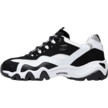 SKECHERS斯凯奇黑白熊猫鞋女经典时尚百搭情侣款老爹鞋增高休闲运动鞋男 666049/BKW 男款-黑色/白色 42