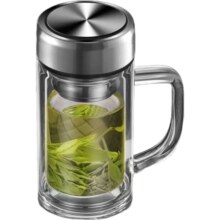 高硼硅双层茶水分离泡茶杯 400ml 1只