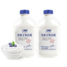 再降价：兰格格 草原活菌酸奶1kg*2大桶