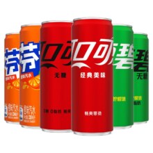 20点、再降价：可口可乐摩登罐有糖/无糖可选汽水330ml*20/24罐整箱装