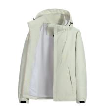 真维斯户外运动 JEANSWEST OUTDOOR 冲锋衣外套男秋冬季防风保暖登山服可拆卸帽上衣外套款 象牙白 XL