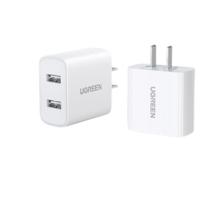 绿联 CD104 手机充电器 双USB-A 15.5W 白色