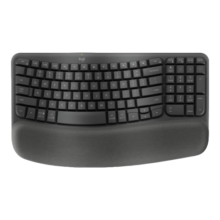 罗技（Logitech）Wave Keys波浪键盘 人体工学键盘 办公键盘 无线键盘 蓝牙键盘 配备软垫掌托 3台设备连接 石墨黑