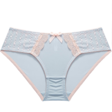 Glambody MAGIC NATURAL LINE日系性感火辣内裤女蕾丝中腰本命年红色冰丝细带少女内裤NK1306 酒红色 M