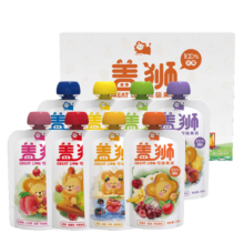 盖狮果泥礼盒儿童零食袋装果汁西梅蓝莓混合口味100g*8袋