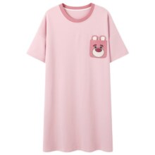 浪莎短袖睡裙女夏季纯棉薄款可爱春夏天家居服睡衣女2025年新款