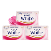 花王 香皂3块装 原装进口white玫瑰红 清新花香肥皂沐浴皂