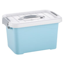 手提收纳箱 家用整理箱 零食玩具洗漱用品储物箱 小号8L 蓝色