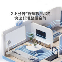 京东京造3D自动摇头空气循环扇 家用落地电风扇 远程遥控 轻音大风力 6档风速 触控屏显  呼呼Ultra