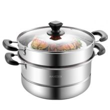 美厨（maxcook）不锈钢蒸锅  26CM二层复底 燃气炉电磁炉通用MCZ75358.9元 (月销3000+)