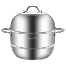 美厨（maxcook）二层蒸锅 不锈钢加厚复底30CM 电磁炉通用 蒸煮两用MCZ196