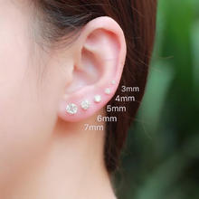 高丝 s999足银四爪耳钉 7mm 10087910122487
