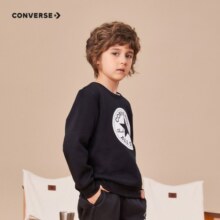 Converse 匡威童装男童春秋毛圈卫衣儿童圆领套头上衣打底衫 黑色(保暖加绒) 110 /52 【建议身高98-104cm】