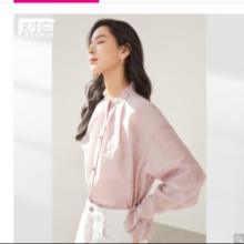 24日10点开始：DUIBAI 对白 法式领部袖口莱赛尔女式立领长袖衬衫