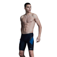速比涛（Speedo）【汪顺同款】泳裤男电气矩阵经典黑标Hero3.0肌理感竞速及膝泳裤 黑色/蓝色 2XL (高185-190cm重91-100kg)