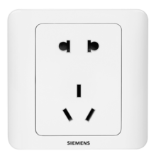 西门子(SIEMENS)插座面板 10A五孔插座 86型暗装面板 远景雅白色