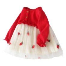 小女童宝宝春装婴儿红色连衣裙新年衣服公主裙子洋气开春季1一2岁