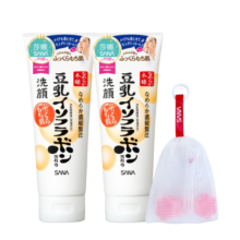 莎娜（SANA）豆乳美肌洗面奶女卸妆深层清洁毛孔男士洁面膏油性皮肤150g*2