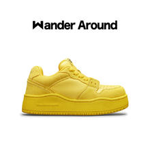 WANDER AROUND 【明星同款】Wander Around春秋款黄色厚底增高休闲板鞋男女同款