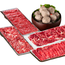 plus会员、需首购:臻牛倌潮汕牛肉火锅组合净重2斤 吊龙脖仁嫩肉匙肉牛肉丸火锅食材