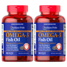 普丽普莱深海鱼油胶囊1400mg*90粒*2浓缩omega3含EPA DHA美国进口