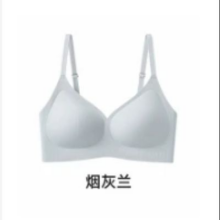 都市丽人 小胸显大聚拢上托文胸女士软支撑无痕内衣薄款防下垂胸 烟灰兰
