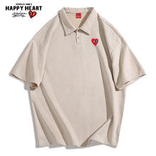 查尔斯桃心 CHARLES JANG'S HAPPY HEART 2025年夏季基础新款单排扣POLO衫男休闲短袖t恤无性别
