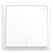 ABB开关面板 86型带荧光单开双控开关 远致系列 白色 AO105
