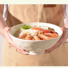 20点：京喜 奶油风 家用 奶黄斗笠碗1个装 *2件